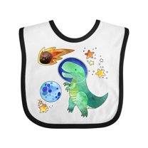 Inktastic Tyrannosaurus Rex Vs. Meteor Fun Space Dinosaur Boys or Girls Baby Bib