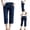 Blue, variant on Maqroz Denim Capris for Women Stretch Pull on Plus Size Elastic High Waist Cropped Pants with Pockets Stretchy Summer Straight Leg Capri Jeans Casual Trousers Loose Fit Dark Blue XL