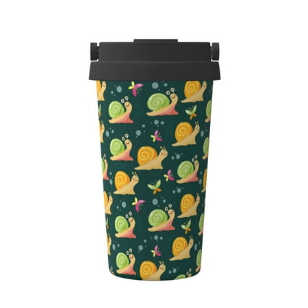 

Gaeub Snails And Butterfies Print Travel Mug Insulated Coffee Mug with Leakproof Lid Travel Coffee Mug Vacuum Stainless Steel Double Walled Reusable Coffee Cup
