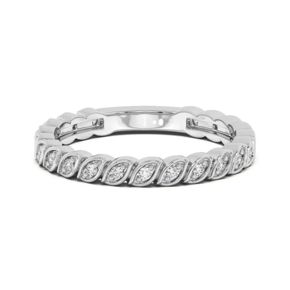 0.70 CTW Round Brilliant Cut Eternity Wedding Ring 10K White Gold