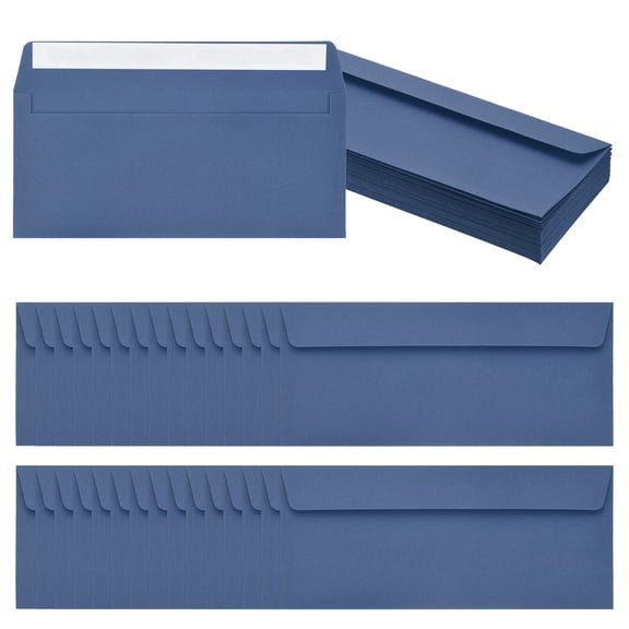 Uxcell 60 Pack Dark Blue #10 Business Envelopes, Colored Self Seal Letter Size