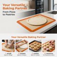 thumbnail image 2 of REGALWOVEN 3 Pcs Silicone Pastry Mat, Non Stick Baking Mat with Measurements, Heat Resistant Dough Rolling Baking Sheet Thin Orange 16.5x11.6in, 2 of 5