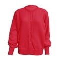thumbnail image 3 of Ediodpoh Fall Casual Long Sleeve Open Front Knit Sweater Cardigans Coat with Pockets Fall Sweaters for Women Red M, 3 of 4