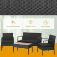 thumbnail image 4 of Gymax 8PCS Rattan Patio Conversation Furniture Set Outdoor Sofa Set w/ Black Cushions, 4 of 8