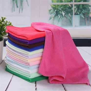 10 Pack Microfiber Dish Cloth for Washing Dishes, Dish Towel Rags, Kitchen Washcloth Cleaning Cloths (10*10 inch Random Color)