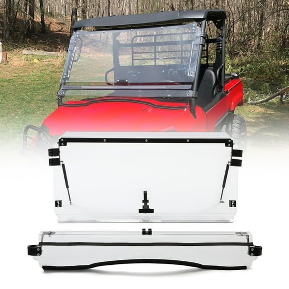 Kojem Scratch Resistant Windshield 3-in-1 Flip Folding Windscreen for 2019 2020 2021 2022 Kawasaki Mule Pro MX