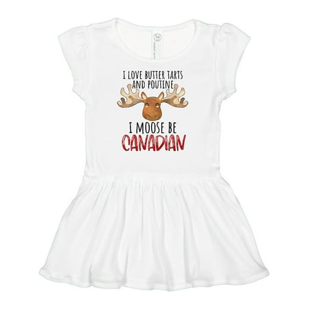 

Inktastic I Love Butter Tarts and Poutine I Moose Be Canadian Pun Girls Baby Dress