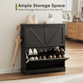 thumbnail image 7 of Semiocthome Shoe Cabinet with 2 Flip Drawers 30 Pairs,Narrow Shoe Storage Cabinet for Entryway,Black, 7 of 7