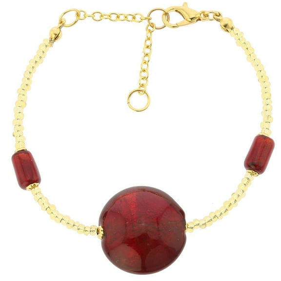 GlassOfVenice Murano Glass Royal Red Circle Bracelet