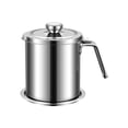 thumbnail image 1 of Grease Container Stainless Steel Grease Container with Fine Mesh Strainer 2L/67.6 fl oz Oil Container Grease Container with Dust-Proof Lid Non-Slip Tray, 1 of 9
