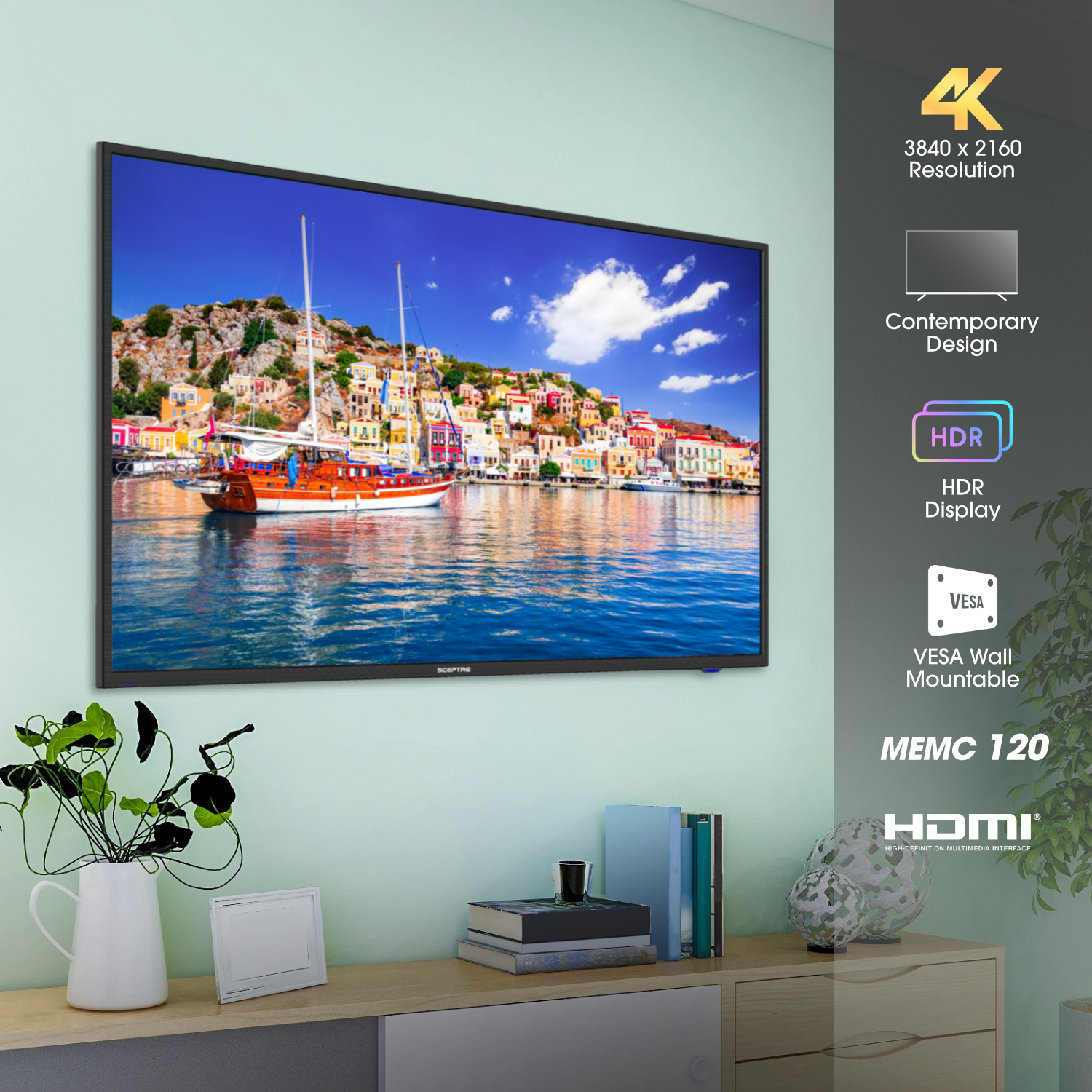 Sceptre 43" Class 4K UHD LED TV HDR U435CV-U - image 3 of 11