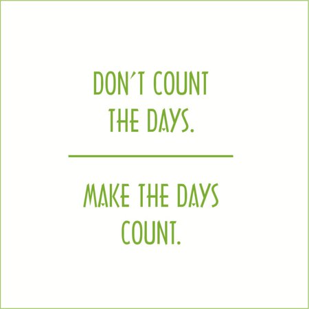 Don't Count the Days, Make the Days Count Vinyl Quote - Large - Green Apple