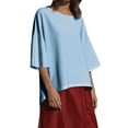 thumbnail image 3 of FAIWAD Oversized Tshirts for Women Dressy Casual Short Sleeve Crew Neck Tops Plus Size Casual Loose Blouses, 3 of 5