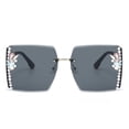 thumbnail image 2 of YCNYCHCHY New Diamond Inlaid Large Frame Sunglasses For Women With A High-End Feel Sunglasses Small Face UV Protection, 2 of 8