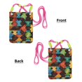 thumbnail image 2 of Multi-Color Cross-Body Handbag 8.27×5.91in Waterproof, Scratch-Resistant And Odor-Free Detachable Shoulder Strap Saddlebrown Colorful Houndstooth Hand-Drawn Sketch_3, 2 of 8