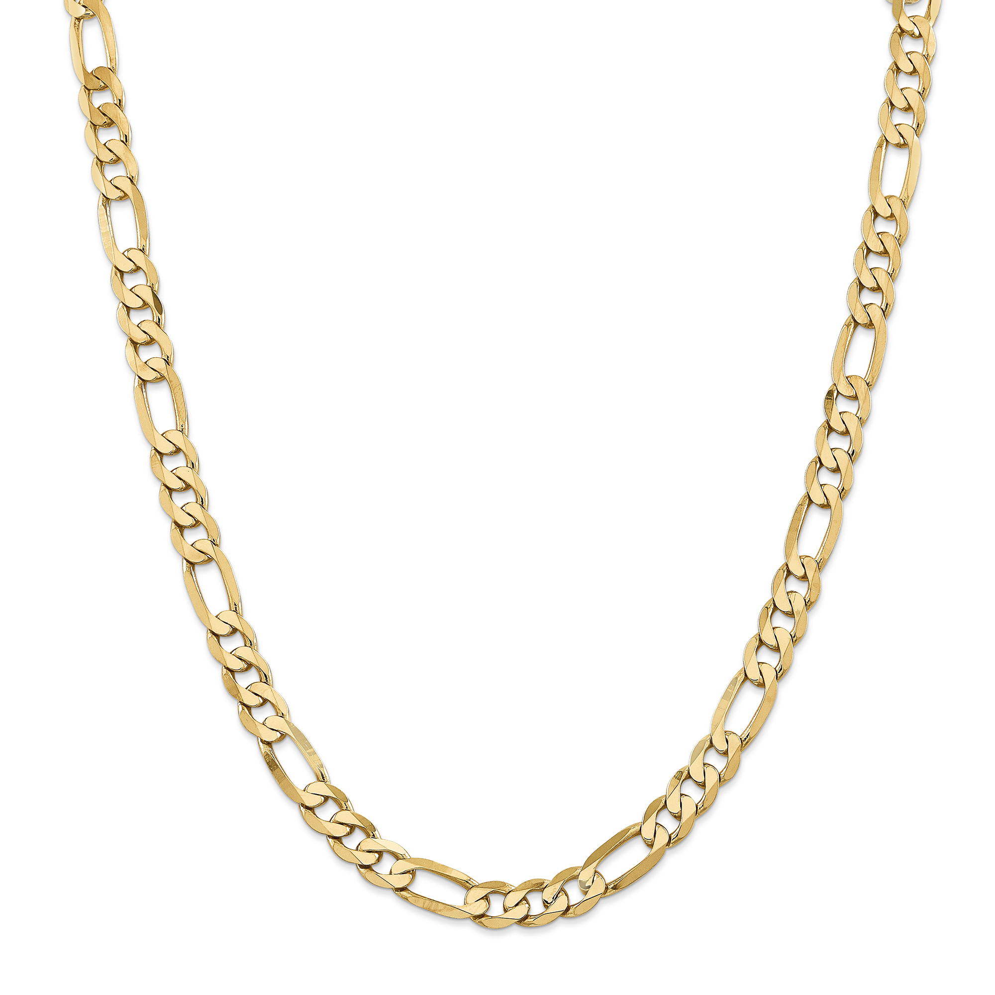 Primal Gold Primal Gold 14 Karat Yellow Gold 7.5mm Flat Figaro Chain