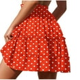 thumbnail image 5 of Bovxnpu Plus Size Skirts For Women, Women's Stretchy Flared Casual Mini Skirt, Women's Summer Beach Polka Printing Lace Drawstring Tie Adjustable Skirt XL, 5 of 7