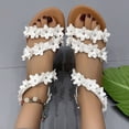 thumbnail image 5 of Xunlbb Sandals for Women Large Summer Bohemian Flower Flat Heel Hollow Beach Outdoor Sandals Beach Sandals for Woman, 5 of 7