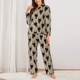 thumbnail image 2 of Fotbe Cute Black Dog Conjunto de Pijama de Manga Larga para Mujer con Estampado, Ropa de Dormir de 2 Piezas, Conjunto de Casa Suave y Cómodo con Bolsillos-Small, 2 of 7