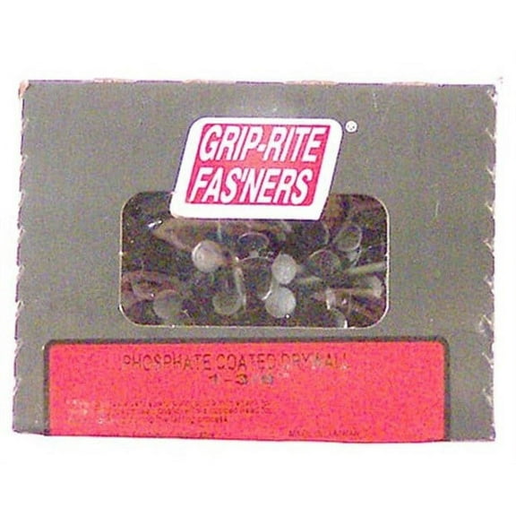 Grip Rite 158pcdw1 1 Lb 1-5/8" Coated Cupped Head Smooth Shank Drywall Nails