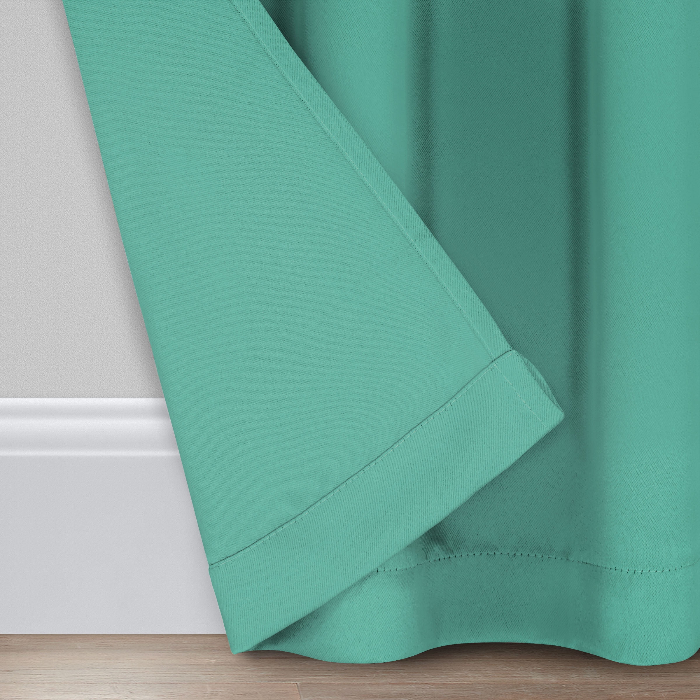 Eclipse Blackout Curtains, Darrell Thermaweave Grommet 37 in x 63 in Curtain Panel in Mint, Sold as a Single Curtain Panel