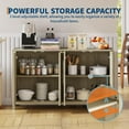 thumbnail image 4 of 55" Sideboard Buffets Cabinet Modern Accent Storage Cabinet with 4 Fluted Doors and Adjustable Shelves Wood Credenza Buffet Sideboards, Console Table for Kitchen Dining Living Room Entryway, 4 of 8