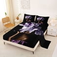 thumbnail image 2 of Castle Fairy Dreamy Violet Blossoms King Sheets 4pcs,Romantic Black Girl Floral Bedding,Purple Lavender Lilac,1 Fitted Sheet, 1 Flat Sheet and 2 Pillowcases, 2 of 6