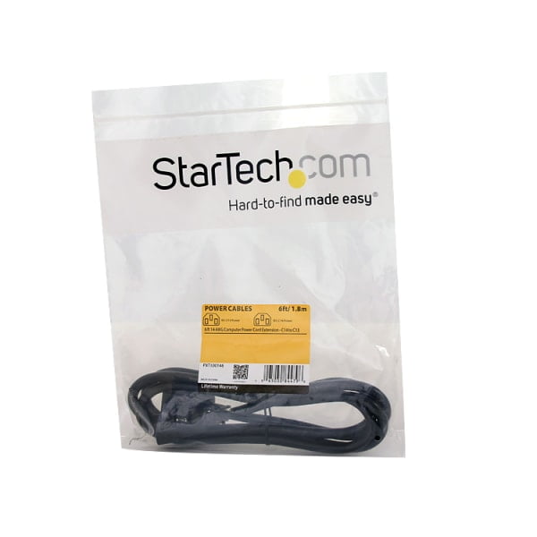 StarTech 6 ft 14 AWG Computer Power Cord Extension - C14 to C13