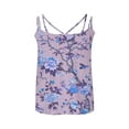 thumbnail image 4 of Xixinqiwan No Boundaries Women Tank Tops 2025 Summer Clothes Crew Neck Pleated Shirts Flower Graphic Dressy Casual Sleeveless Blouse, 4 of 5