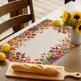 thumbnail image 5 of Fall Placemats Set of 6 Autumn Harvest Pumpkin Place Mats Thanksgiving Placemat Fruit Vegetable Maple Leaves Linen Table Mats for Dining Kitchen Table Dinner Party Home Fall Decorations 13x19, 5 of 8
