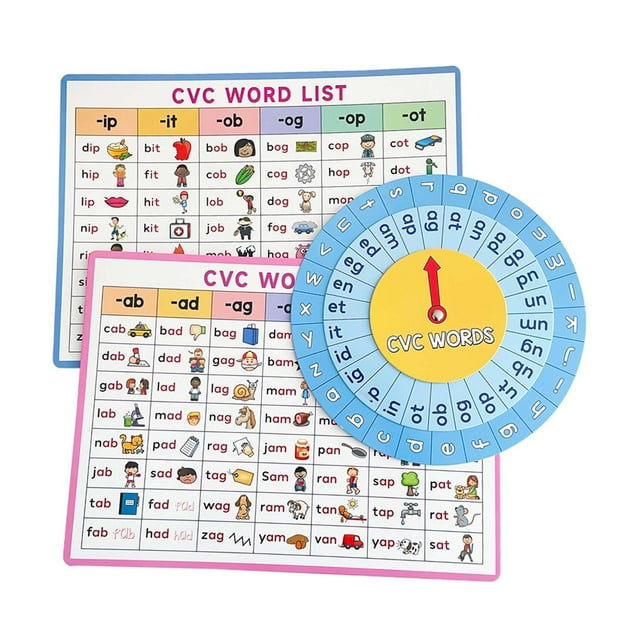 3 piezas Inglés CVC Juego de de Ayudas de enseñanza Carteles de fonética , niños Herramientas de enseñanza de niños ortografía de