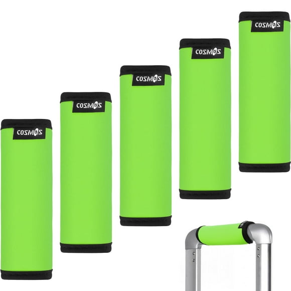 Cosmos 5 Pieces Fluorescence Green Comfort Neoprene Handle Wraps/Grip/Identifier for Travel Bag Luggage Suitcase Travel Bag Laptop Computer Tote Briefcases