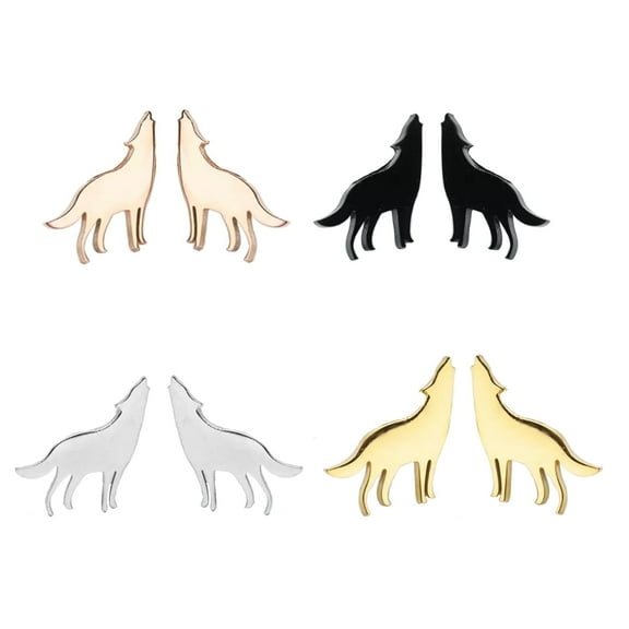 Mall of Style - Wolf Earrings for Women - Wolves Jewelry Studs (Wolf)