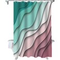 thumbnail image 1 of Fabric Green Dark Pink Shower Curtains Modern Geometric Bath Curtain Abstract Beach Waterproof Bathroom Curtain Decorative Bathtub Accessories 72x72inch, 1 of 6