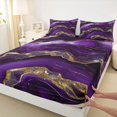 thumbnail image 3 of Feelyou Mystic Purple Marbling Twin Sheet Sets, Modern Fashion Art Twin Fitted Sheet, Teens Adult Men Women Flat Sheet, Breathable Home Decor, 3pcs, 3 of 7