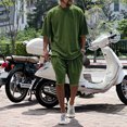 thumbnail image 2 of adviicd Survêtement Hommes Ensemble Graphique 2 Pcs T-Shirt Col Rond et Shorts à Cordon Vert,m, 2 of 5