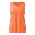 thumbnail image 4 of WTXUE Tank Tops Sleeveless, Scoop Neck Cotton Summer Pleated Tank for Women 2024 Loose V Neck Flowy Solid | Casual for Women Orange XL, 4 of 5