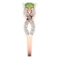 thumbnail image 3 of Clara Pucci 14K Rose/White Gold 1.42ct Peridot Solitaire with Accents Ring, 3 of 8