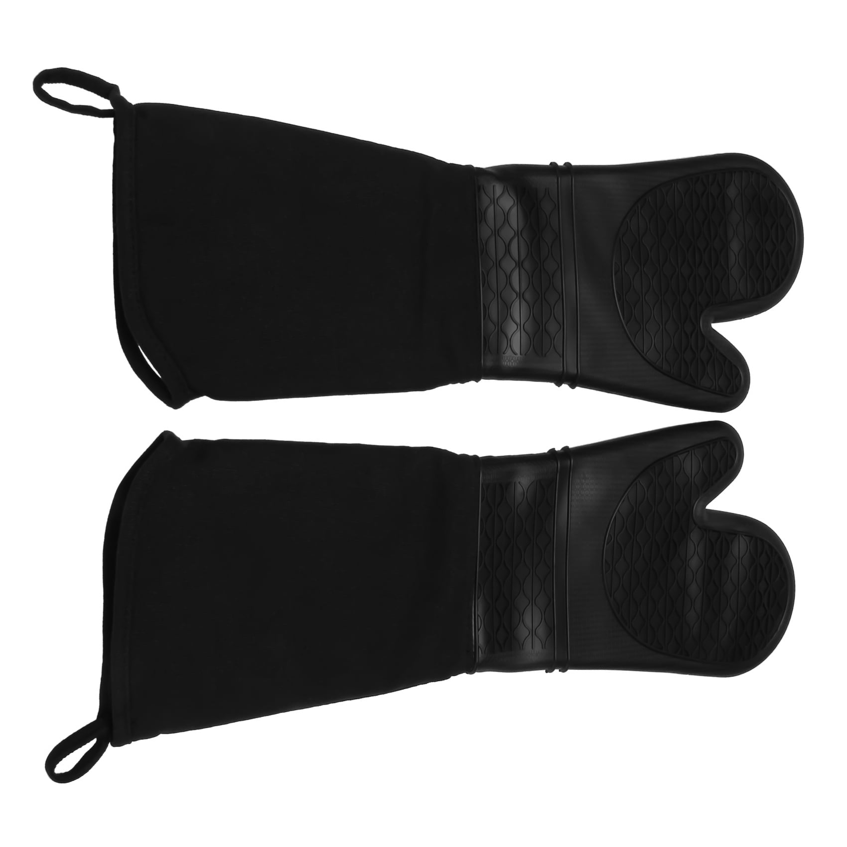 Extra Long Silicone Oven Mitts Heavy Duty Commercial Grade Heat Bbq Gloves with Quilted Cotton Lining 6 Pack