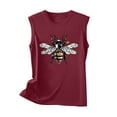 thumbnail image 4 of Fjofpr Womens Loose Tank Tops 2024 Women's New Loose Casual Fashion Crew-neck All-matching Printed Top Red XXL, 4 of 4