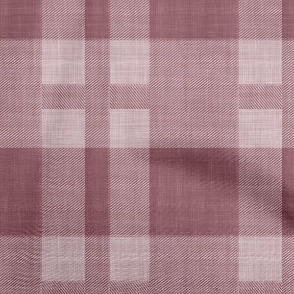 oneOone Polyester Spandex Pink Fabric Check Sewing Craft Projects Fabric Prints By Yard 56 Inch Wide