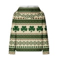 thumbnail image 4 of Women's St Patricks Day Sweatshirt Long Sleeve Crewneck Irish Shamrock Print Hoodie Plus Size Saint Patricks Shirt Light Brown XL, 4 of 4