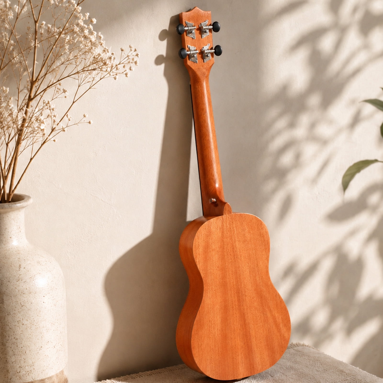 21 in Mahogany Body Rosewood Fingerboard Ukulele, Cotton Bag, Capo, Strap, Picks*2, Tuner, Strings, Dust Cloth