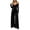 Black, variant on ClodeEU Women's V Neck Halter Tie Off Shoulder Long Sleeve Cinched Waist Wide Leg Jumpsuit ,Casual High Waist Fashion Romper ,Women's Plus L