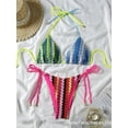 thumbnail image 3 of Top-kevin Women's Bikini Sets Beads Triangle Swimsuits 2 Piece String High Cut Cheeky Bathing Suits, 3 of 12