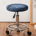 thumbnail image 4 of Colcolo Round Stool Covers,Stretch Bar Stools Seat Cover,Washable Dustproof Barstool Seat Slipcover,Suitable for Dia 12-15inch, Gray Blue(Only Cover), 4 of 8