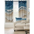 thumbnail image 2 of Blue Beach Coastal Blackout Curtains 54 Inches Long for Bedroom, Nautical Seaside Ocean Beige Thermal Insulated Room Darkening Black Out Window Curtain Panels Grommet Drapes for Living Room, 2 of 8