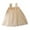 Beige, variant on 3-4 Years Girls Elegant Lace Princess Dress Toddler Vintage Pom Pom Flutter Sleeve Party Dresses