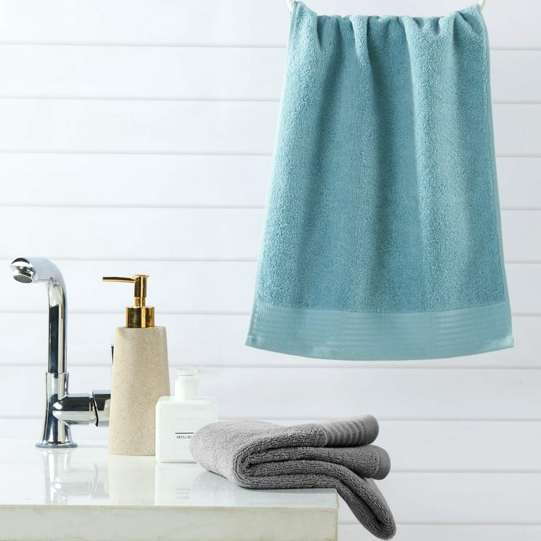 Hand Towels for Bathroom - VANZAVANZU Premium Hand Towels Set (13×29 in)  Ultra Soft and Highly Absorbent Bathroom Hand Towels Upgraded (Cream  White+Turquoise+Grey Blue+Wedgewood+Dark Grey+Navy Blue) 