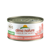 Angle View: (24 Pack) Almo Nature HQS Natural Salmon in broth Grain Free Wet Cat Food, 2.47 oz. Cans